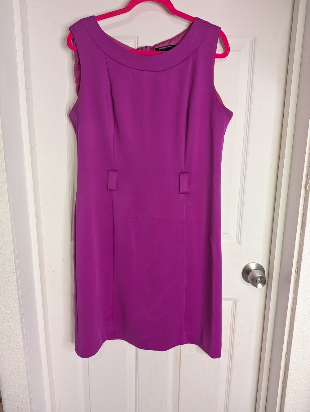 Sharagano Women's Pencil Dress Business Style Fuchsia Color Size XL